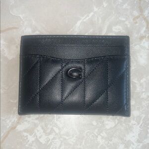 Coach Black Quilted Card Holder